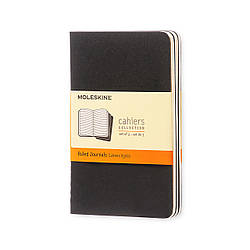 Блокнот Moleskine Cahier Чорний кишеньковий 64 сторінки в лінію 9х14 см (9788883704895)