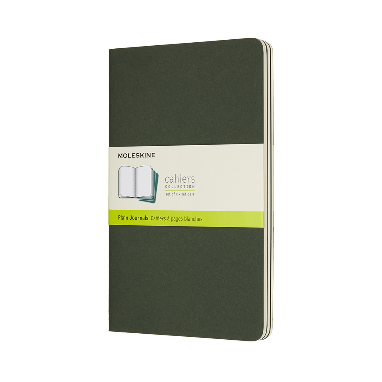 Блокнот Moleskine Cahier Зелений середній 80 сторінок нелінований 13х21 см (8055002855297)