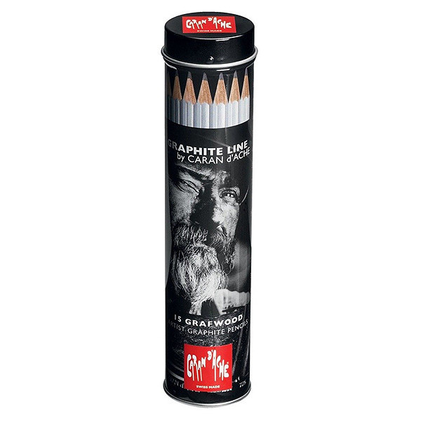 Набір олівців Caran d'Ache Graphite Line металевий тубус, 15 шт. 775.315 (7630002318792)