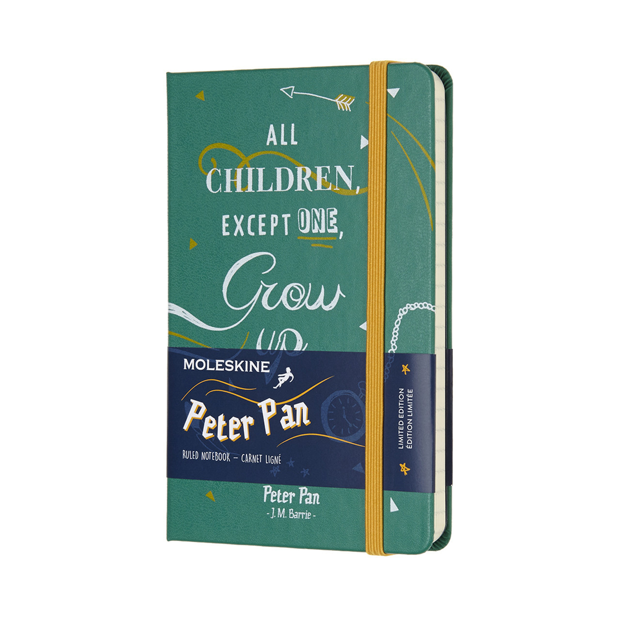 Блокнот Moleskine Limited Peter Pan кишеньковий 192 сторінки в лінію Зелений 9х14 см (8055002855464)