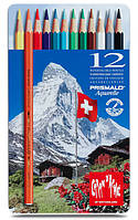 Набор карандашей акварельных Caran d'Ache Prismalo металлический бокс, 12 цветов 999.312 (7610186013126)