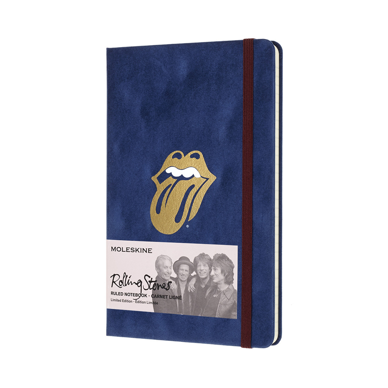 Блокнот Moleskine Limited Rolling Stones середній 240 сторінок в лінію Синій Велюр 13х21 см (8058341710906)