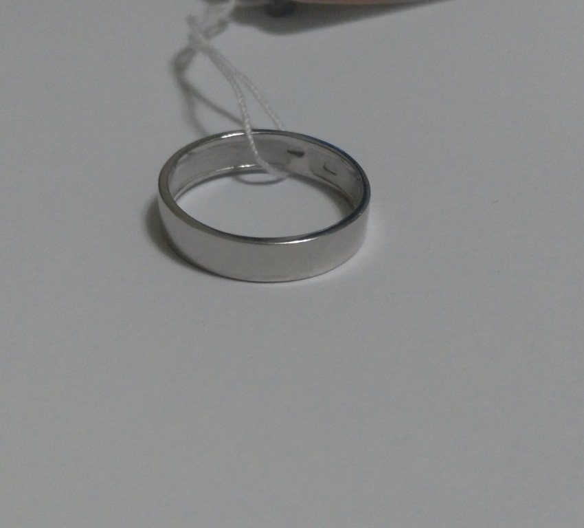 Обручальное родированное кольцо из серебра 925 пробы, шириной 4мм - фото 5 - id-p585670539