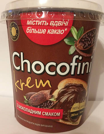 Шоколадный  крем Chocofini с шоколадным вкусом Галицькі традиції, 400 гр, фото 2