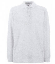 Чоловіча сорочка поло з довгим рукавом світло сіра 310-94