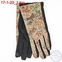 Женские трикотажные стрейчевые перчатки для сенсорных телефонов - №17-1-20