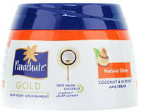 Крем кокосовый для блеска волос с экстрактом миндаля, Parachute Gold Hair Cream With Coconut & Almond, Аюрведа
