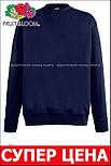 Світшот чоловічий синій светр легкий (глибокий темно-синій) Lightweight set-in sweat Fruit of the Loom,XL, фото 4