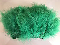 Перьевая тесьма из перьев лебедя.Цвет зеленыйый.Цена за 0,5м