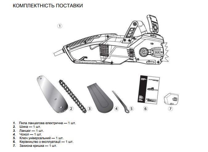 Пила цепная электрическая FORTE FES24-40 (2.4 кВт, 6 кг) электропила - фото 2 - id-p494066833