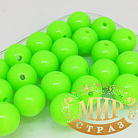 Бусина акрилова, колір Fluo Green, 10 мм*1 шт.