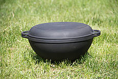 Казан чавунний WOK з кришкою-сковородкою (d=340 мм, h = 155 мм, V = 8 л)