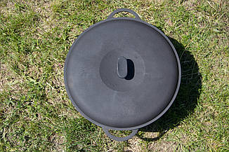 Казан чавунний WOK з кришкою (d=340 мм, h=155 мм, V=8 л), фото 2