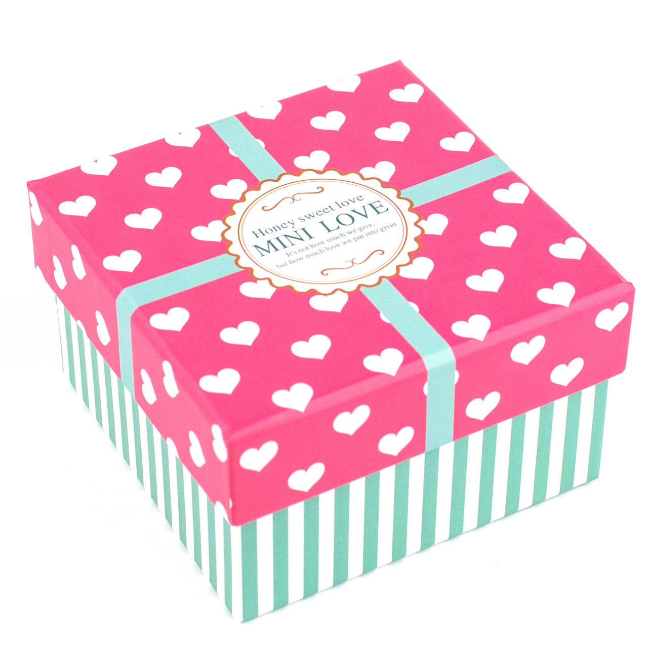 Подарочная коробка розовая в белое сердечко 9.2 x 9.2 x 5.6 см - фото 2 - id-p398340864