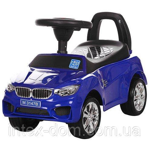 Дитяча каталка-толокар Bambi Синій (M 3147B-4) зі світловими ефектами, фото 1