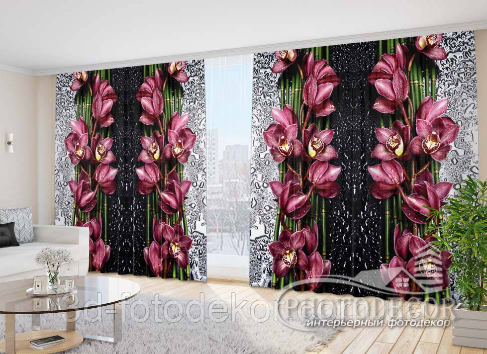 3D Фото Штори "Крапля краси" 2,7м*5,0м (2 полотна по 2,5м), тасьма