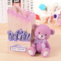 Підставка "Ведмедик з букетом лаванди" + 3 ручки