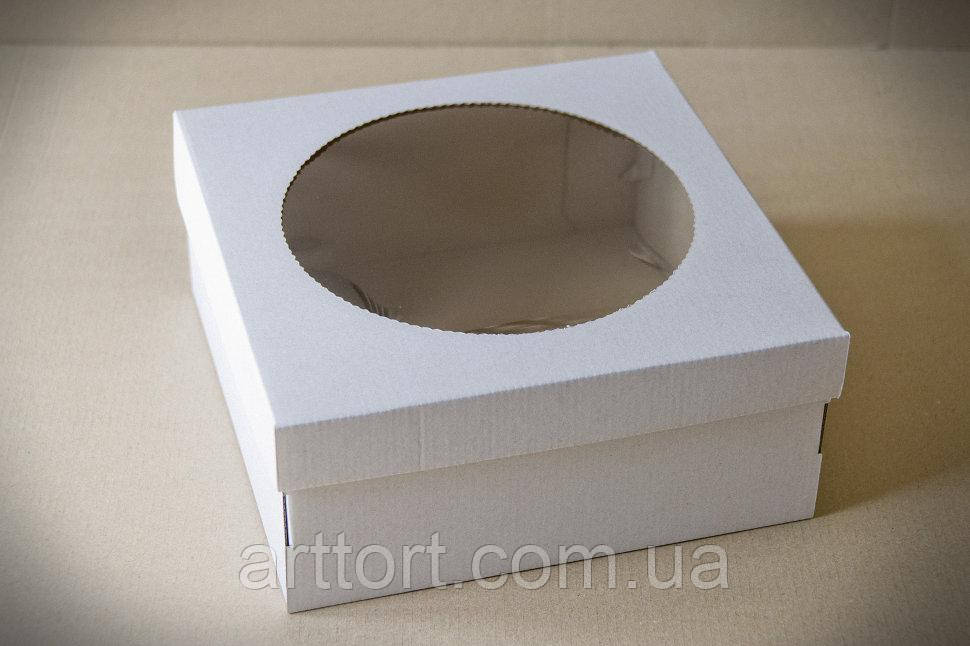 Коробка для торта, Чізкейку з вікном 25*25*11 см