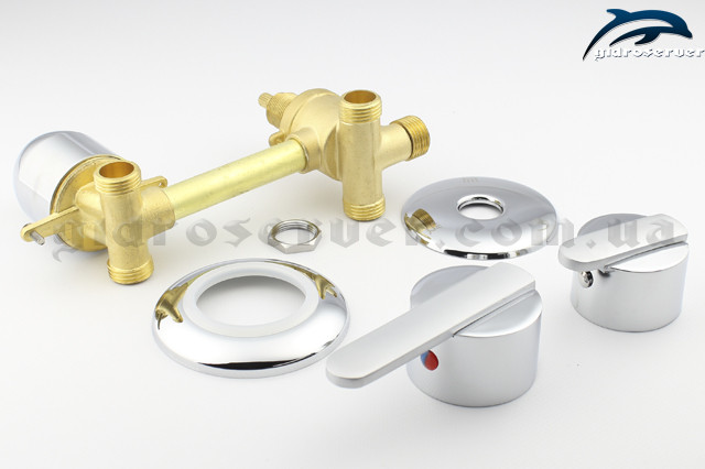 Змішувач душових кабін, гідромасажних боксів вид знизу на три положення G 3 ― 120 мм.