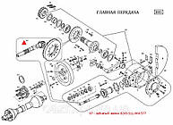 Зубчастий валик 8245-511-004-577. Зубчатий валік 8245-511-004-57 Famarol. Запчастини до прес-підбірників FAMAROL