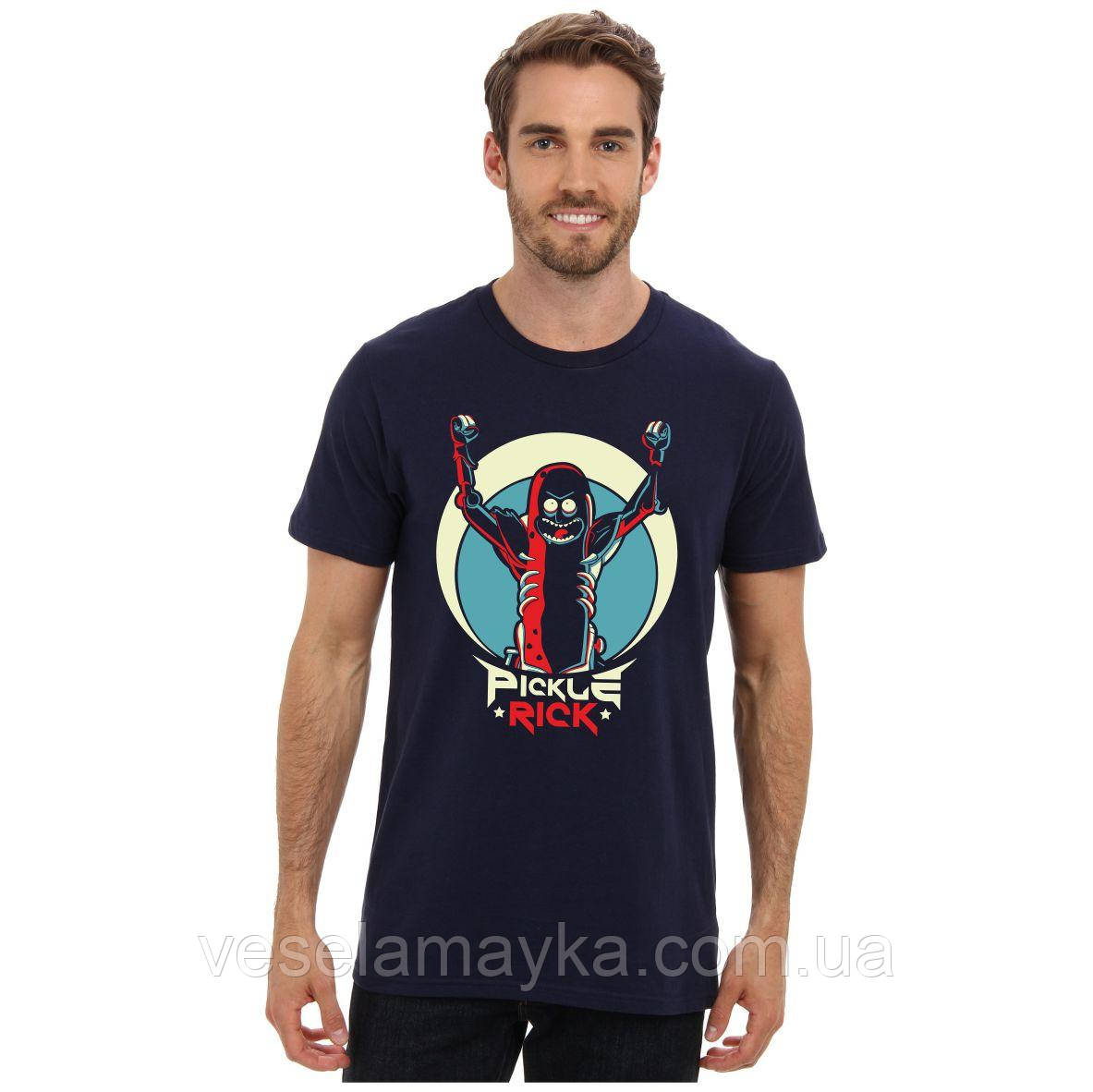 Темно-синя футболка Pickle Rick 3 (Огірочок Рік), фото 1