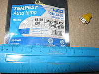Лампа LED (tmp-37T5-12V) панель приборов, подсветки кнопок T5B8,5d-02 (1SMD) W1.2W B8.5d желтая 12V <TEMPEST>