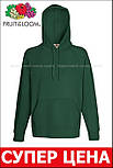Худі чоловіча зелена кофта з капюшоном легка (темно-зелений) Lightweight hooded sweat Fruit of the Loom,2XL, фото 6