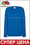 Світшот жіночий синій светр легкий (яскраво-синій) Lightweight raglan Fruit Of The Loom,S, фото 7