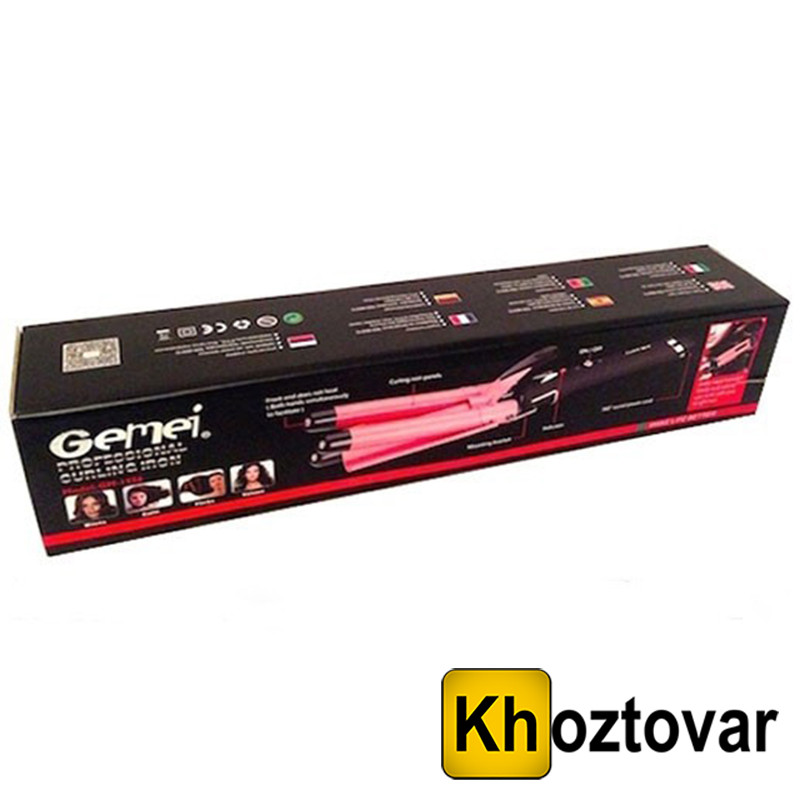 Плойка потрійна для завивання волосся Gemei Professional Curling Iron GM-1956