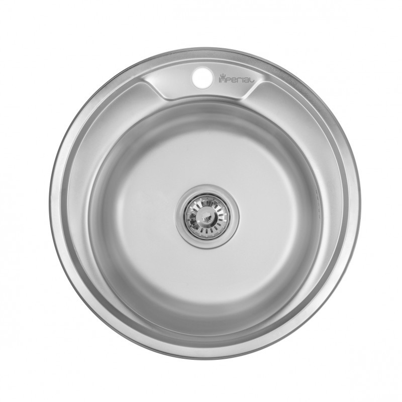 Кухонная мойка Imperial 490A (08) Satin матовая круглая