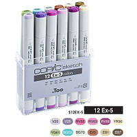 Набір двосторонніх маркерів Copic Sketch EX-5 12 кольорів