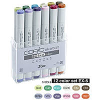 Набір двосторонніх маркерів Copic Sketch EX-6 12 кольорів