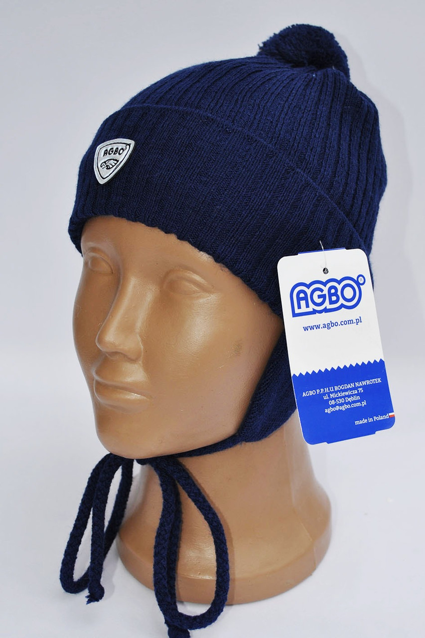 Шапочка демісезонна на зав'язках для хлопчика.Agbo (Польща)., фото 1