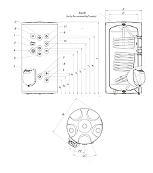 Комбінований водонагрівач Roda CS0150FHD (два теплообмінники), фото 2
