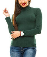 Водолазка гольф жіночий демісезонний облягаючий кашеміровий зелений