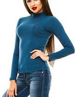 Водолазка гольф жіночий демісезонний облягаючий кашеміровий джинсовий 46-50