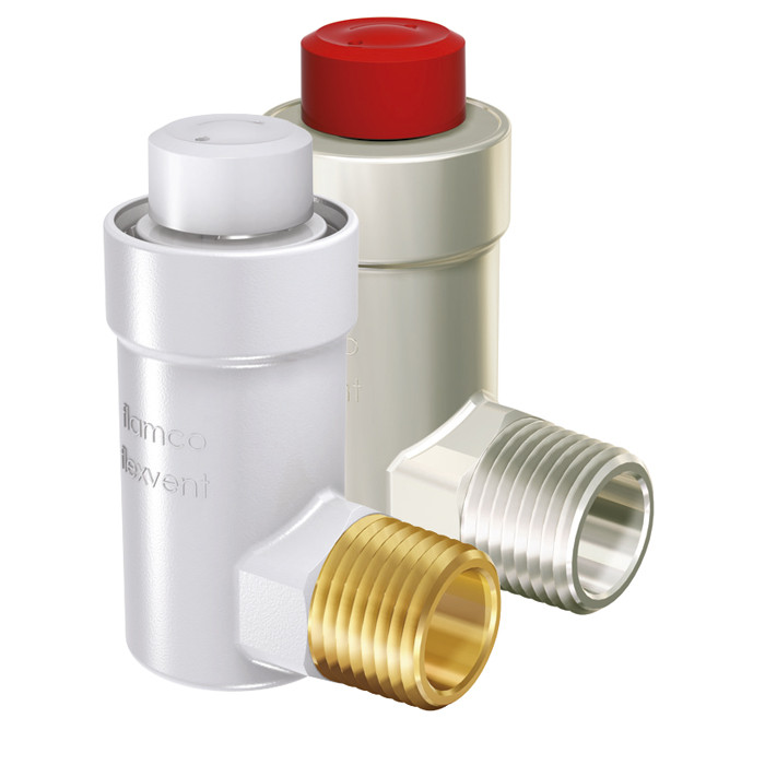 Розповітрювач 1/2" Flexvent H кутовий, білий глянець, для радіаторів суперкомпактний FLAMCO (Голландія)