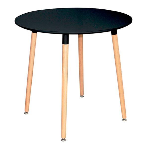 Стіл обідній NOLAN III DT-9017 круглий чорний, дерев'яні ніжки, Mario Cellini Halo Dining Table