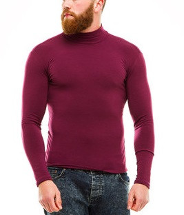 Водолазка гольф чоловічий Leliss однотонний класичний з коміром теплий на флісі темна слива