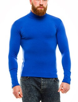 Водолазка гольф чоловічий Leliss однотонний класичний з коміром теплий на флісі електрик