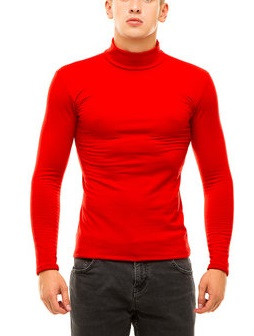 Водолазка гольф чоловічий Leliss однотонний класичний з коміром теплий на флісі червоний