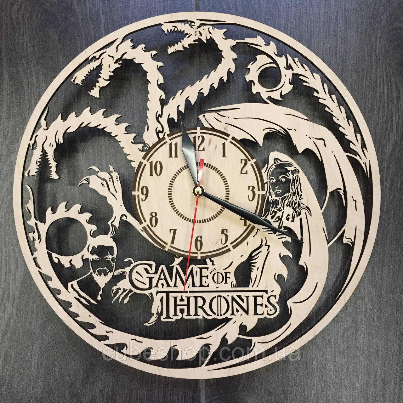 Годинник настінний дерев'яний Гра Престолів, фото 1