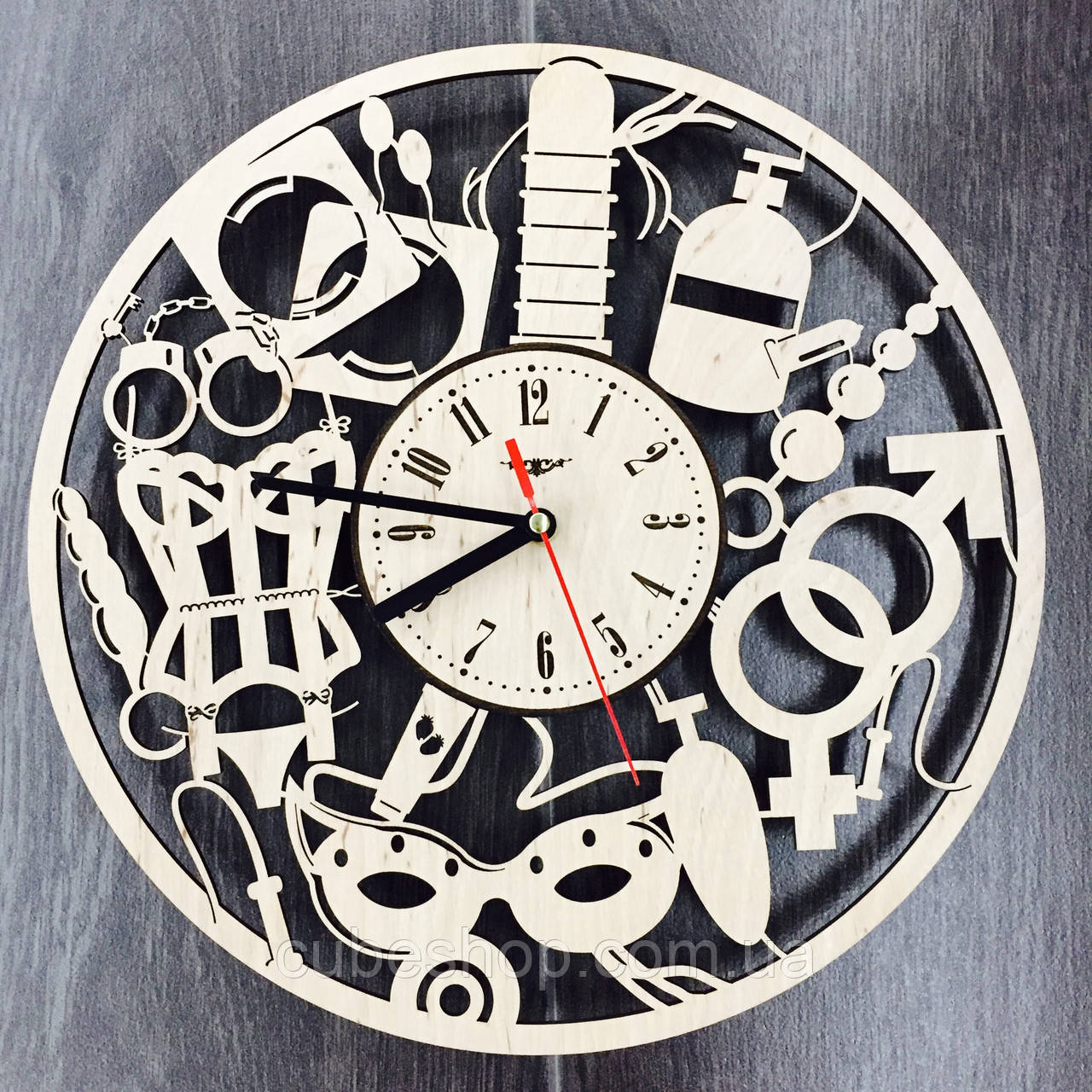 Дизайнерський настінний годинник 18+ Для двох