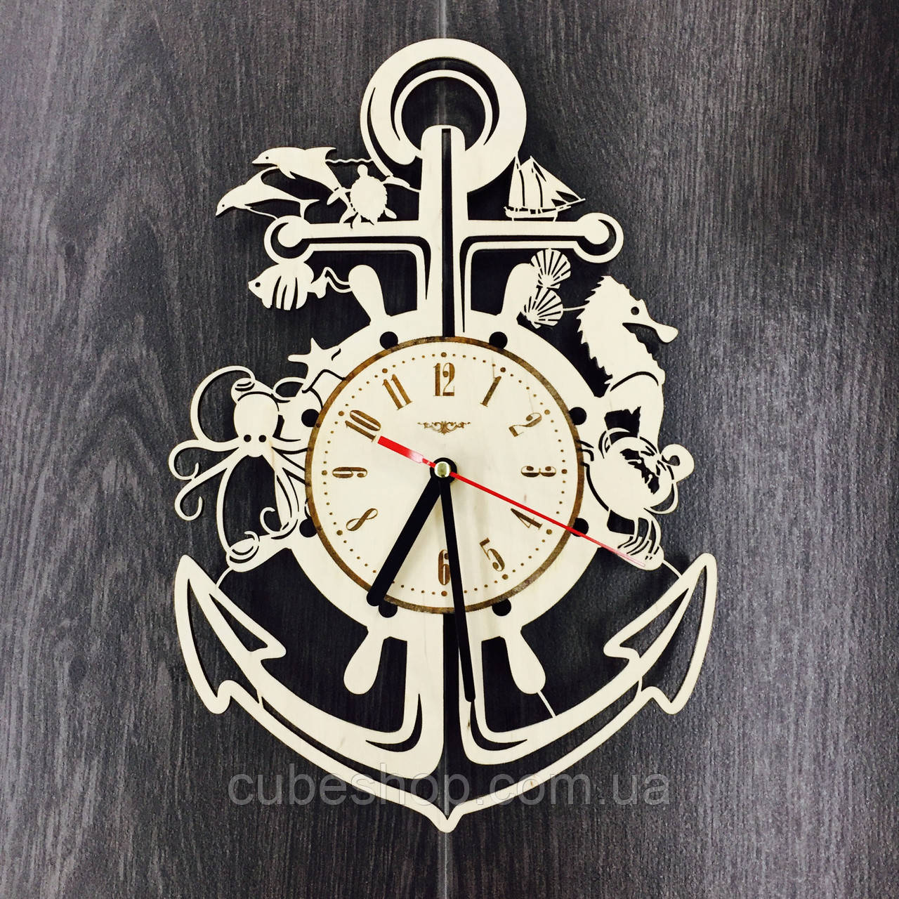 Дерев'яний настінний годинник Якор