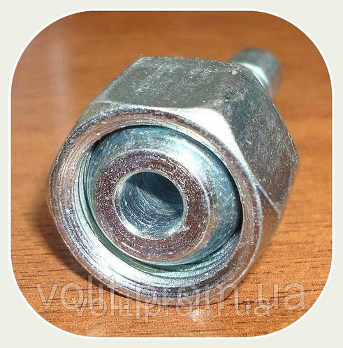 Ниппель сферический 60° под шланг DN12 c несъёмной гайкой (резьба 20х1 ...