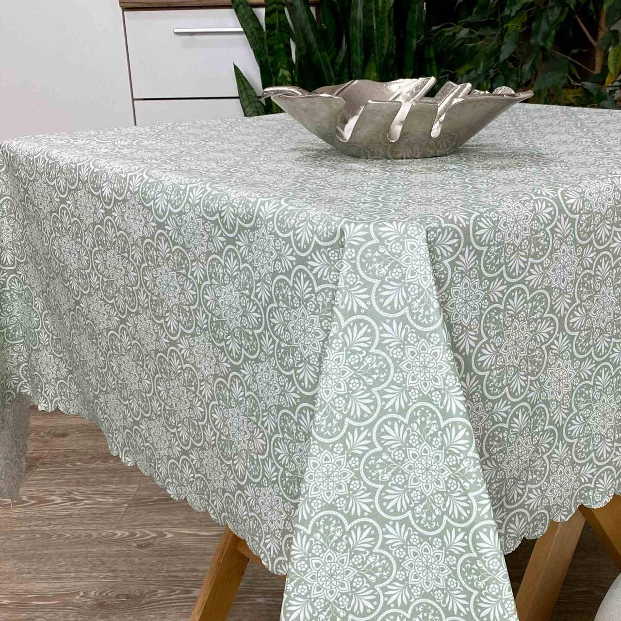 

Скатерть водоотталкивающая Lace on green 180х136см