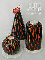 Вулканічні Свічки у вигляді розпеченої лави від ELITE CANDLES набір 3 свічки