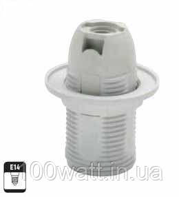 Патрон пластиковий Е 14 білий нарізний люстровий GAV417, фото 1
