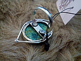 Оригінальне кільце хризоколла в сріблі. Розмір 17,5-18. Індія!, фото 8