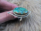 Оригінальне кільце хризоколла в сріблі. Розмір 17,5-18. Індія!, фото 2